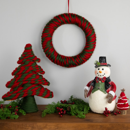 Twisted Yarn Plush Christmas Wreath - 13.5" - Unlit