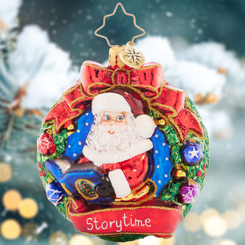 Christopher Radko Santa's Story Time Gem Glass Christmas Ornament 1021438