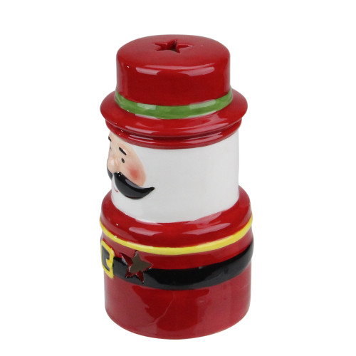 Ceramic Santa Gnome Christmas Tealight Candle Holder - 5.5" - Red