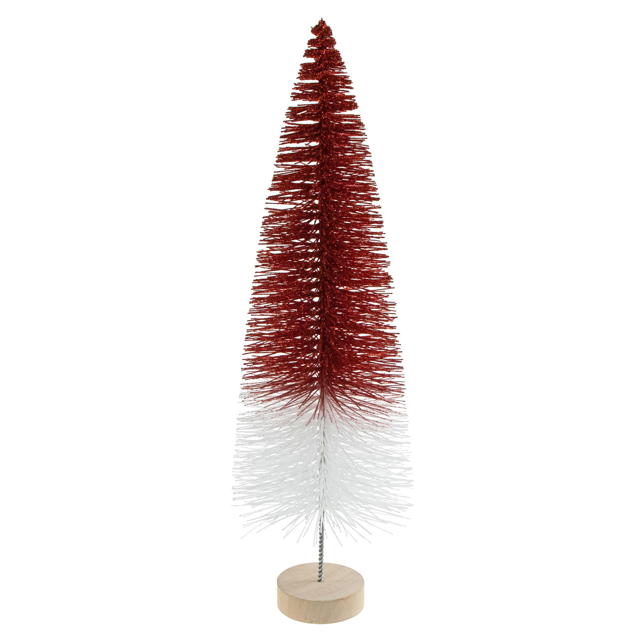 Glittered Sisal Christmas Tree - 15.5" - Red and White