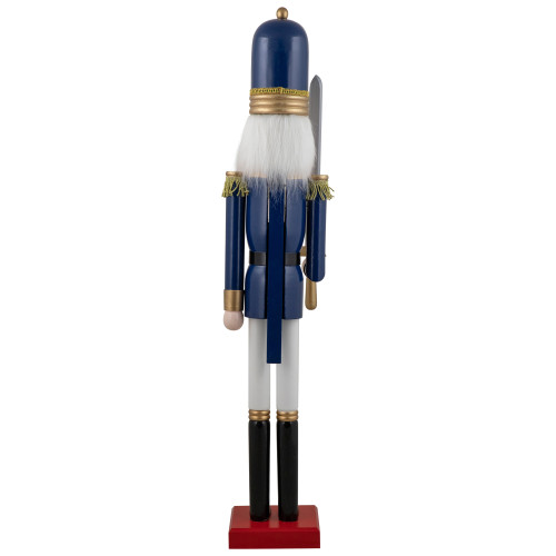 48.25" Blue and White Christmas Nutcracker Soldier with Sword