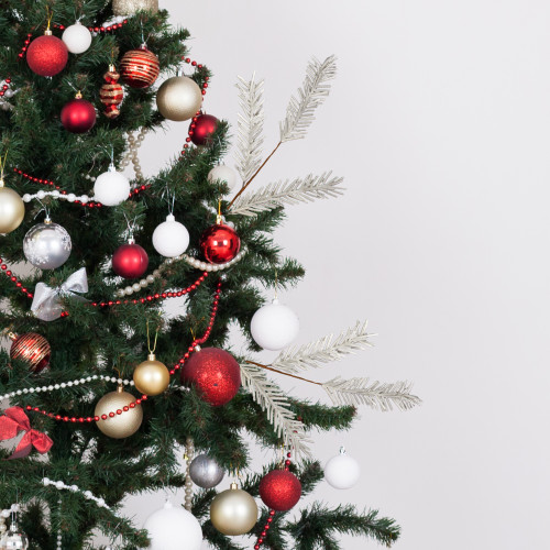 32" White and Brown Glittered Pine Artificial Christmas Spray