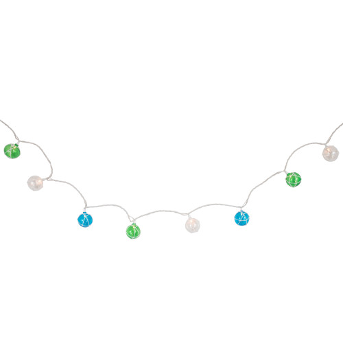 10-Count Multicolor Globe Christmas Light Set, 6ft White Wire