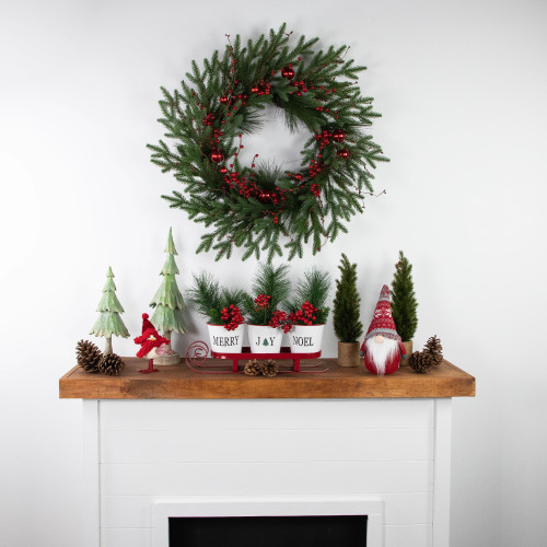 Real Touch?? Berries and Pine Artificial Christmas Wreath  - 32" - Unlit