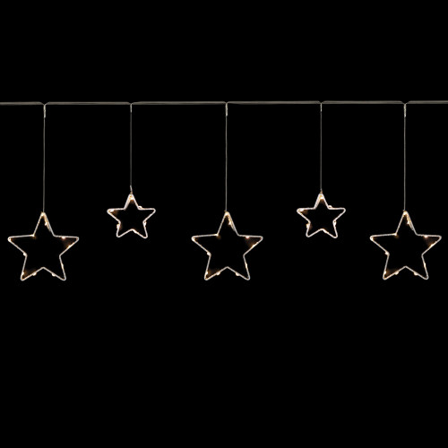 LED Lighted Stars Christmas Garland, 4ft, Warm White Lights