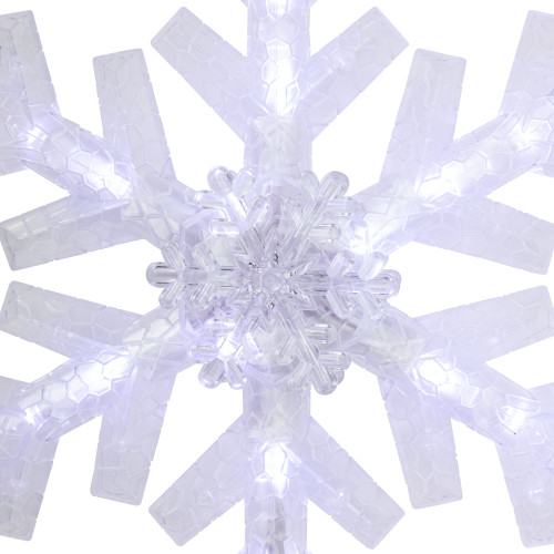 14.75" LED Lighted Clip-On Snowflake Christmas Tree Topper, White Lights