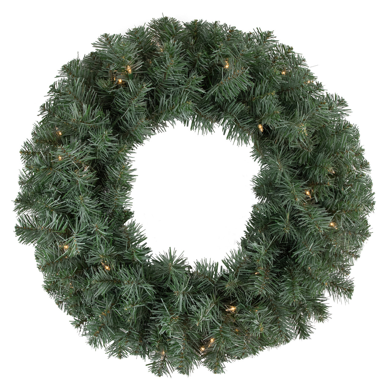 Pre-lit Colorado Blue Spruce Artificial Christmas Wreath, 24-Inch, Clear Lights
