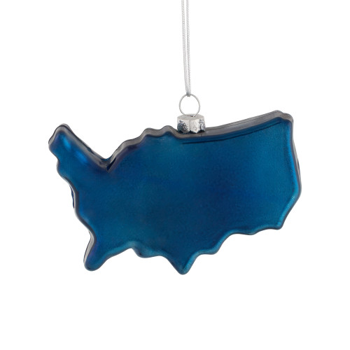 4.25" Americana USA Glass Christmas Ornament