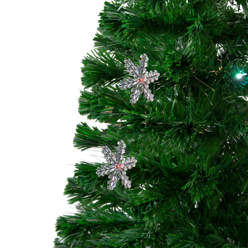 4' Pre-Lit Color Changing Fiber Optic Artificial Christmas Tree with Snowflakes