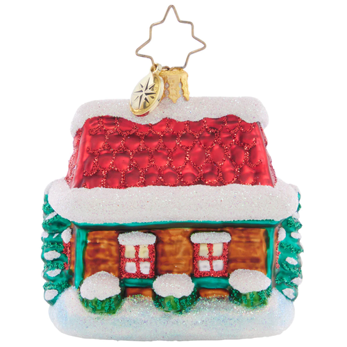 Christopher Radko The Coziest Cottage Gem Glass Christmas Ornament 1021425