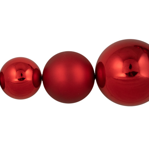 6' Red Shiny and Matte Shatterproof Ball Christmas Swag