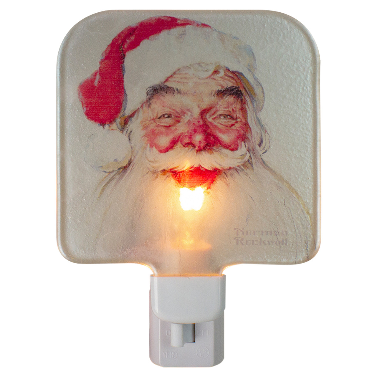 6" Norman Rockwell 'Santa Claus' Glass Christmas Night Light