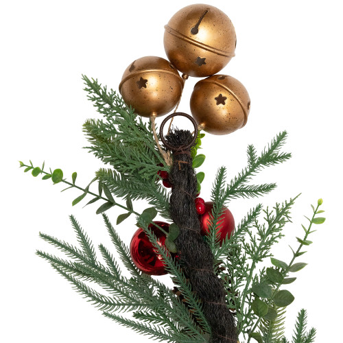 Mixed Foliage with Jingle Bells and Ornaments Artificial Christmas Garland - 6' x 8" - Unlit
