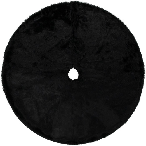 Faux Black Sable Fur Christmas Tree Skirt - 48"