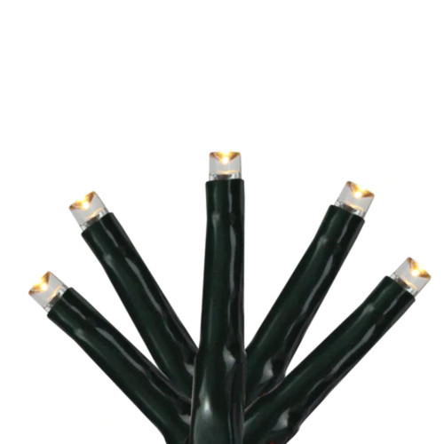 200 Warm White Multi-Function LED M5 Mini Christmas Lights - 20.5 ft Black Wire