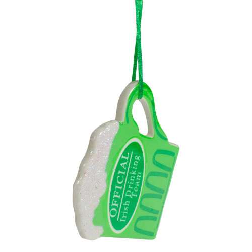 4" Luck of the Irish Official Drinking Team Beer Mug Christmas Ornament