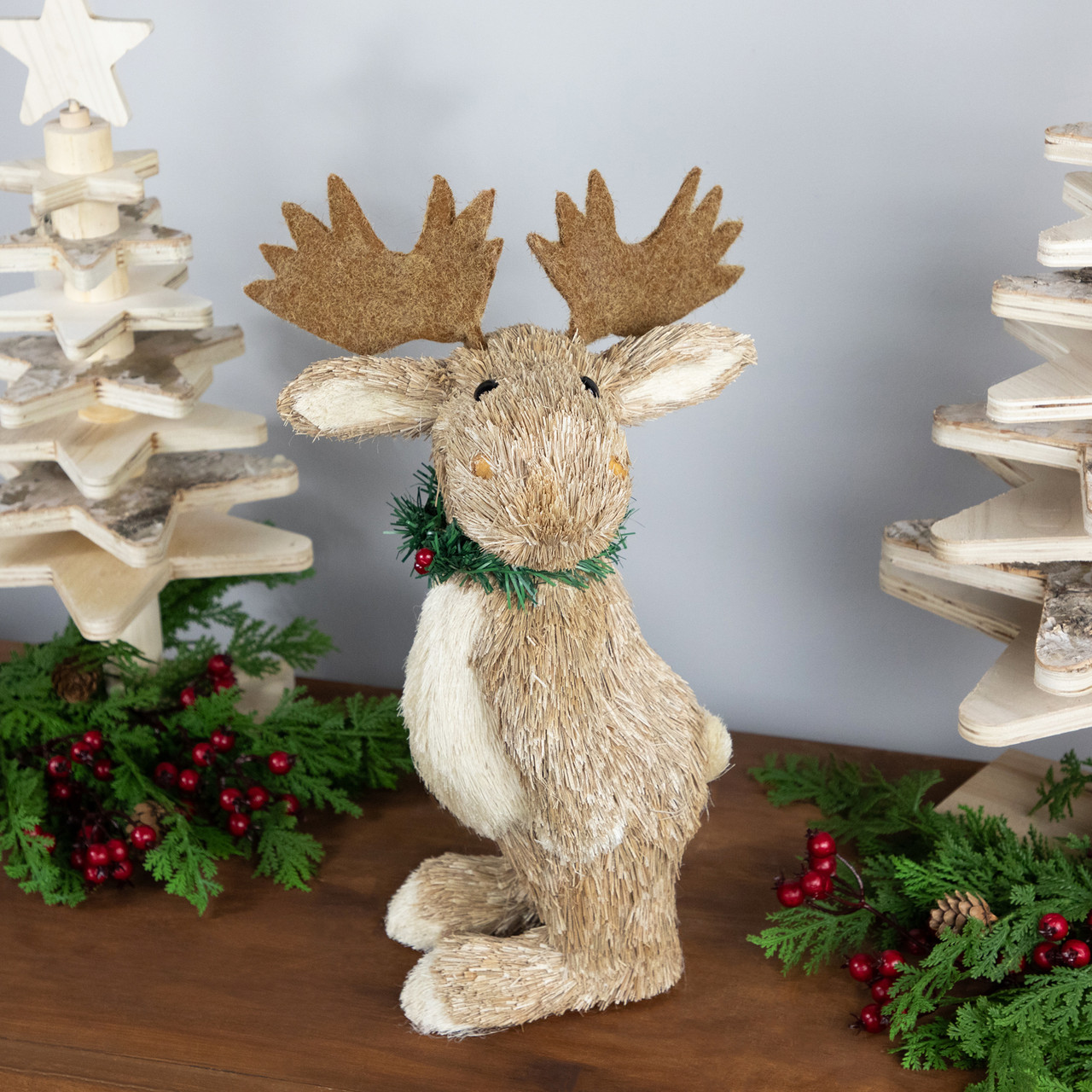 Woodland Standing Moose Christmas Figure - 14"