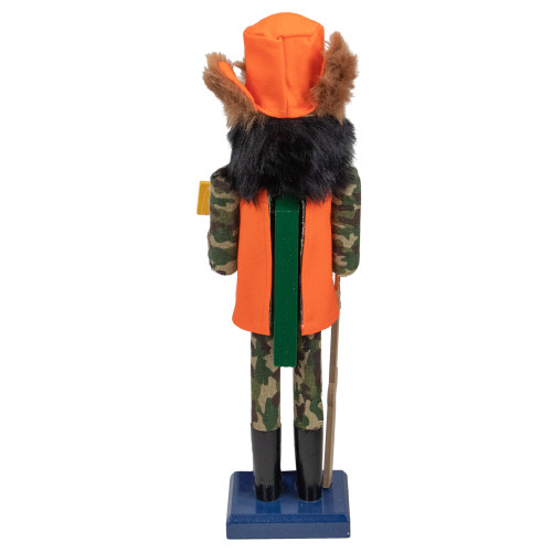 15" Orange and Green "Gone Hunting" Christmas Nutcracker in Camouflage