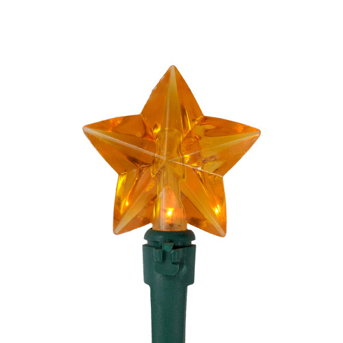 20-Count Multi-Colored Star Shaped LED Christmas Light Set- 4.5ft, Green Wire