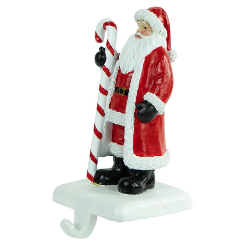 7" Santa Claus with Candy Cane Christmas Stocking Holder