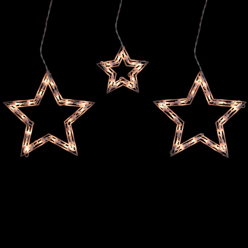 6ct Clear Star Shaped Icicle Christmas Lights - 9 ft White Wire