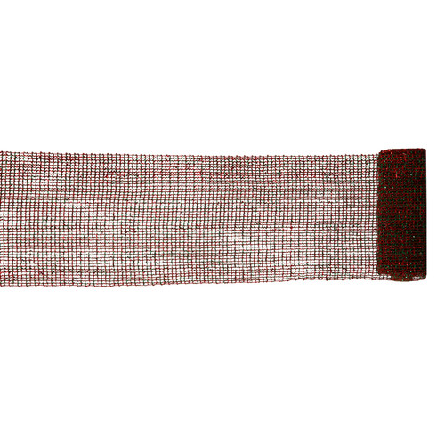 Silver and Red Sparkling Christmas Craft Ribbon 6" x 4 Yards