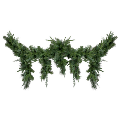 6' x 18" Mixed Pine Artificial Christmas Icicle Garland, Unlit
