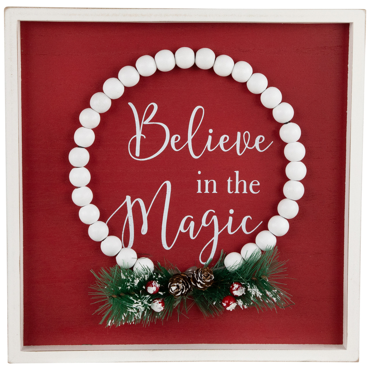 "Believe in the Magic" Framed Christmas Wall Sign - 9.75"