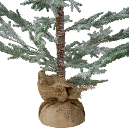 Frosted Slim Pine Artificial Christmas Tree in Burlap Base - 5' - Unlit