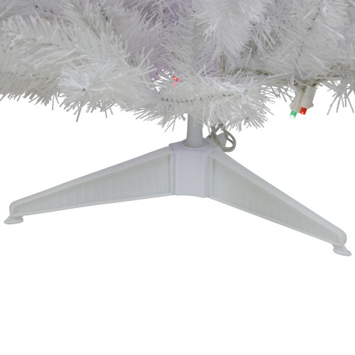 3' Pre-Lit LED Snow White Artificial Christmas Tree, Multi Lights