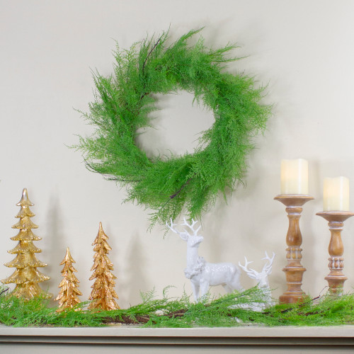Real Touch?? Artificial Cedar Christmas Wreath - 24" - Unlit