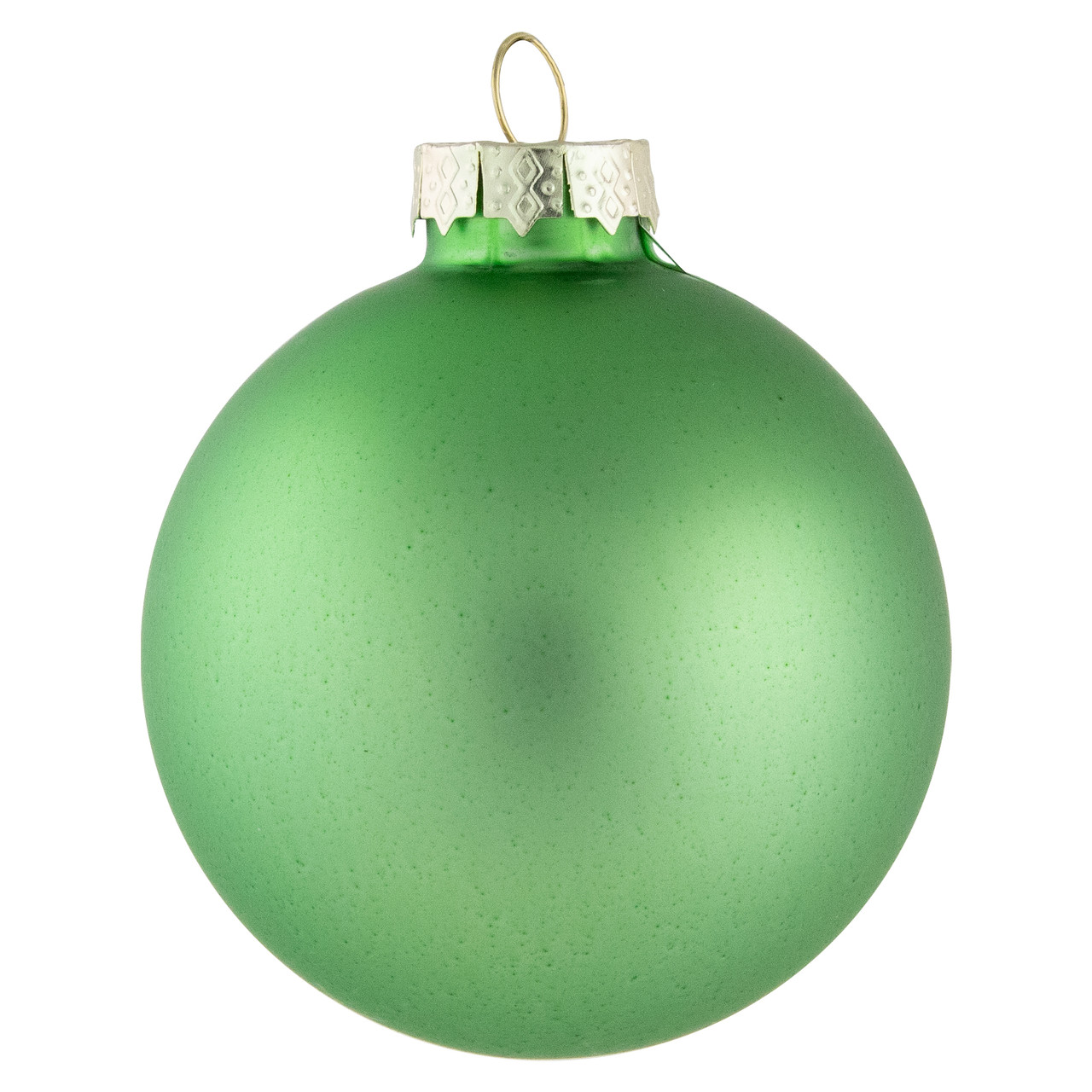 9ct Grass Green Finish Glass Christmas Ball Ornaments 2.5" (65mm)