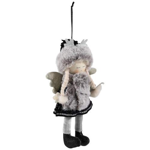 Winter Girl Angel Hanging Christmas Figure Ornament - 8.5"
