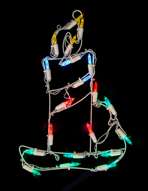 LED Lighted Candle Christmas Window Silhouette Decoration - 12" - Multi Lights