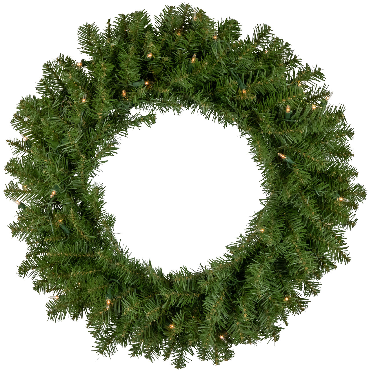 Pre-Lit Rockwood Pine Artificial Christmas Wreath - 24" - Clear Lights