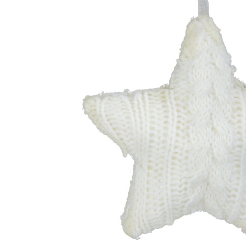 4" Cream Cable Knit Star Christmas Ornament