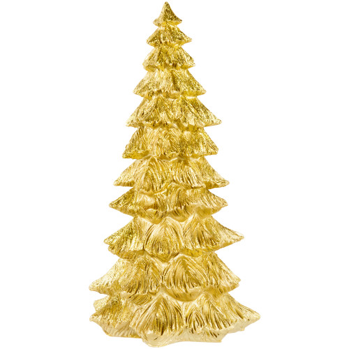 Metallic Woodland Layered Christmas Tree Decoration - 9.5" - Gold Finish