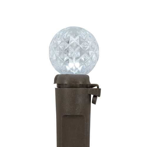 LED G12 Berry Christmas Lights - Pure White - 16' Brown Wire - 50 ct