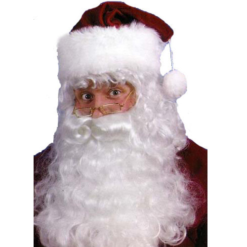 8" White Santa Claus Beard Wig and Eyebrows Christmas Unisex Adult Costume Accessory - One Size