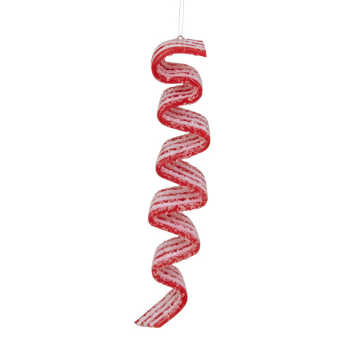 6ct Red and White Striped Ribbon Candy Christmas Ornaments 5.75"