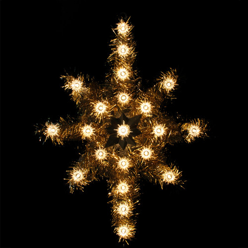21" Gold Star of Bethlehem Christmas Tree Topper - Clear Lights