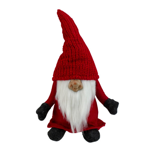 Portly Smiling Gnome Christmas Figure - 13.5" - Red