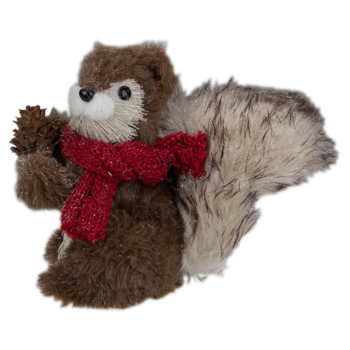 Standing Squirrel with Pinecone and Scarf Christmas Figurine - 6"