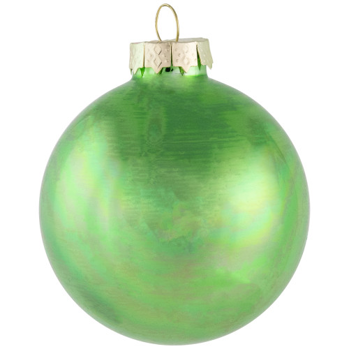 9ct Grass Green Finish Glass Christmas Ball Ornaments 2.5" (65mm)