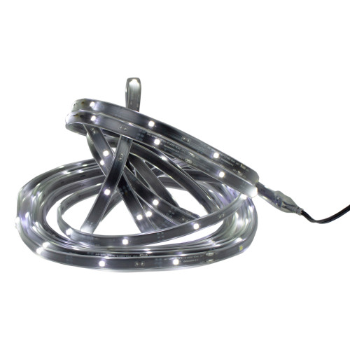 18' Pure White LED Outdoor Christmas Linear Tape Lighting - Black Finish