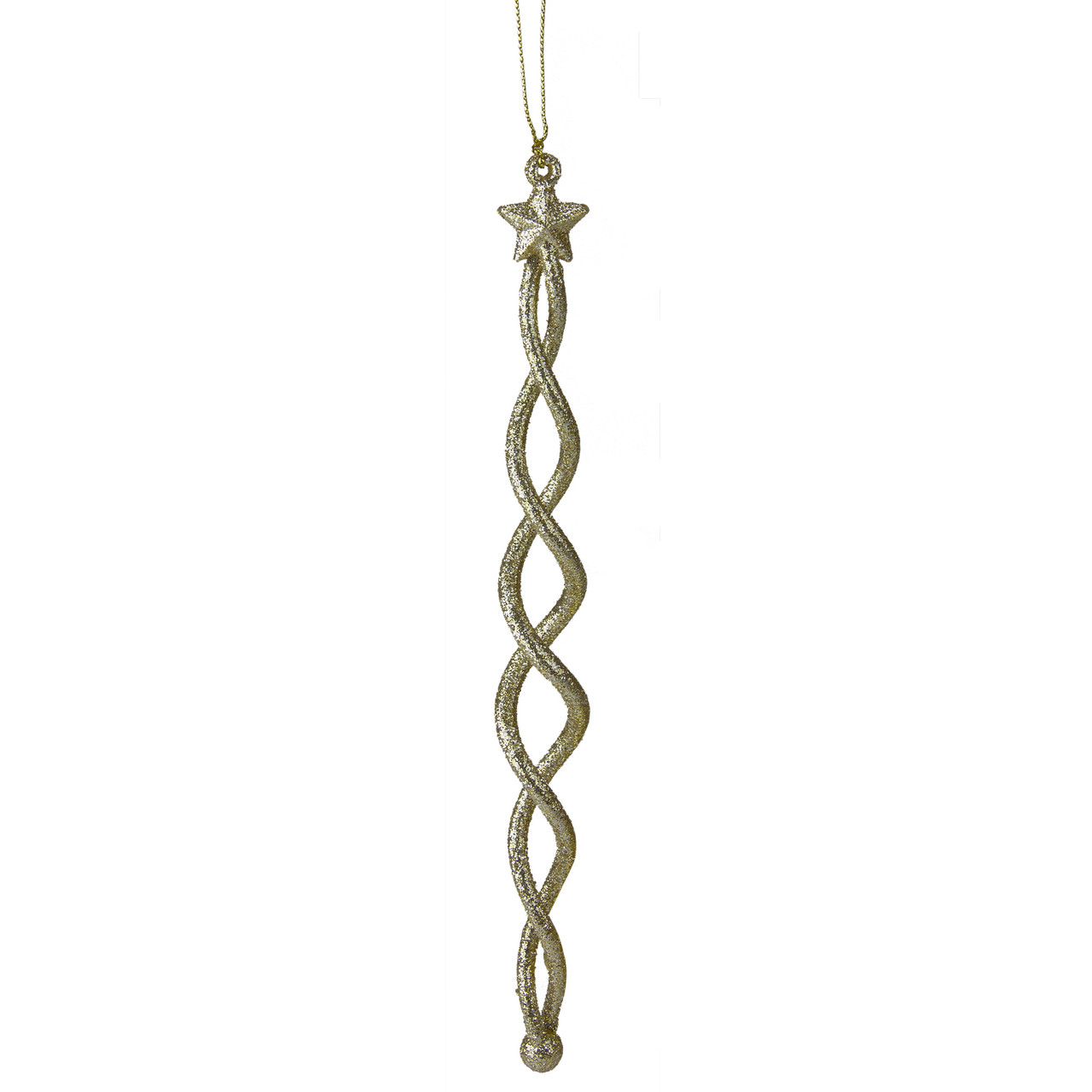8.75" Gold and Silver Spiral Icicle With a Star Christmas Ornament