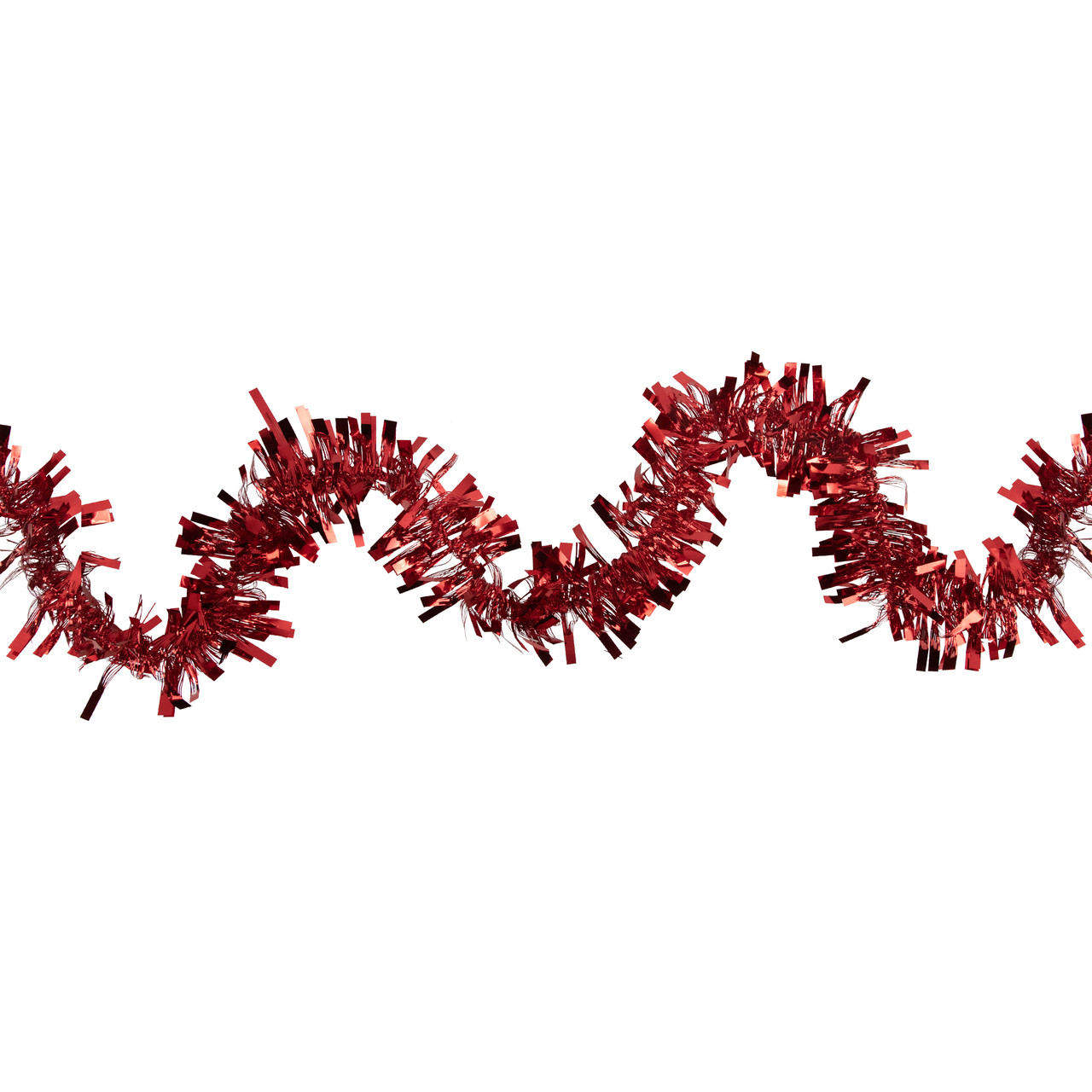 Boa Wide Cut Tinsel Commercial Christmas Garland - 50' x 3" - Red - Unlit