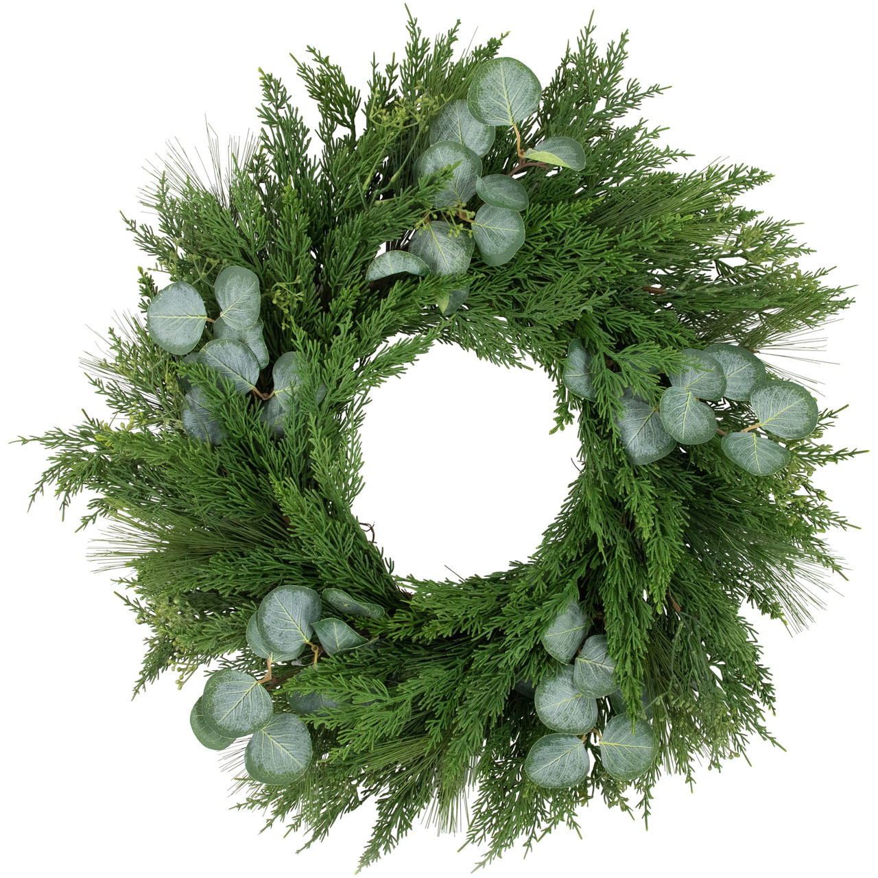 Real Touch?? Mixed Pine and Eucalyptus Artificial Christmas Wreath  - 24" - Unlit