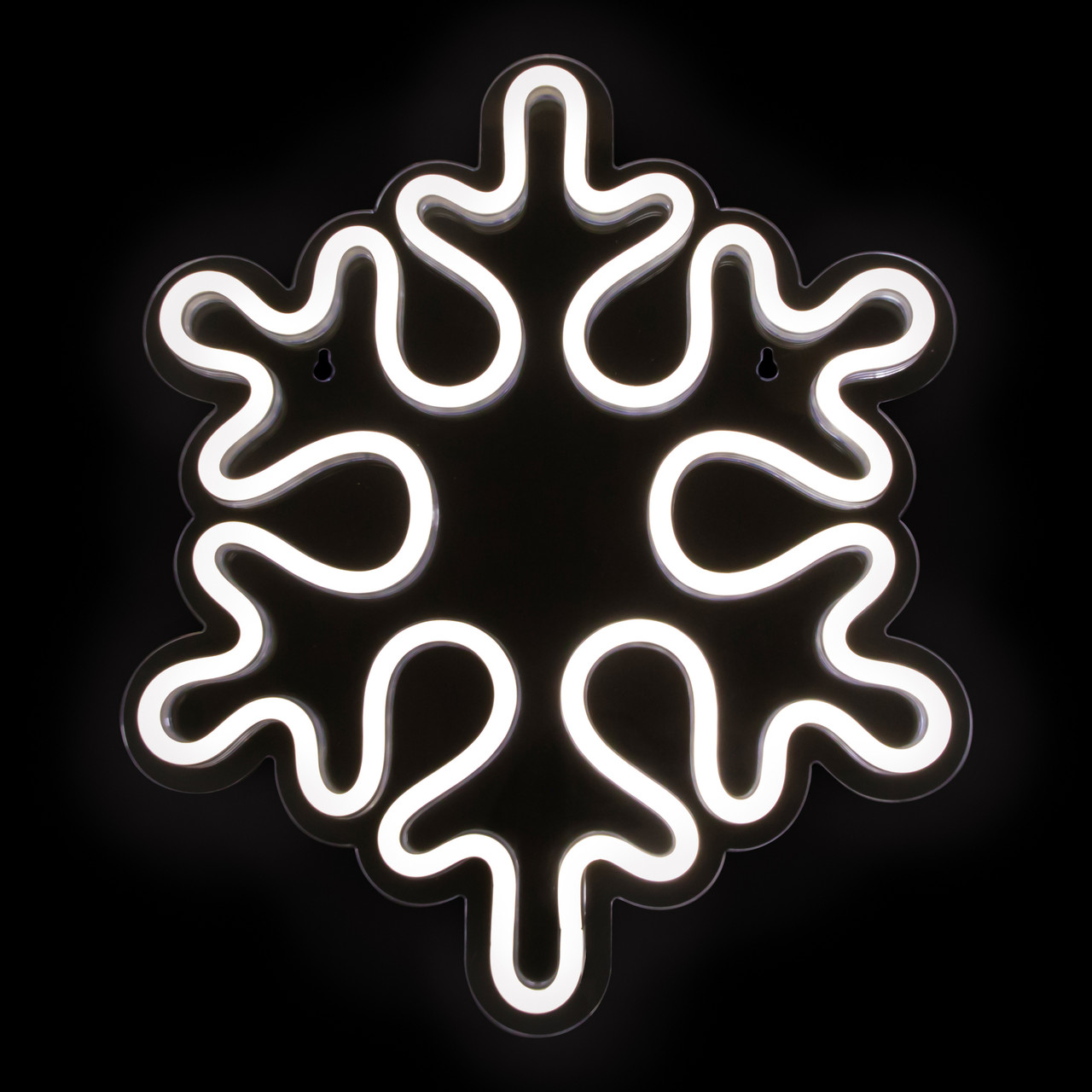15" White LED Lighted Neon Style Snowflake Christmas Window Silhouette