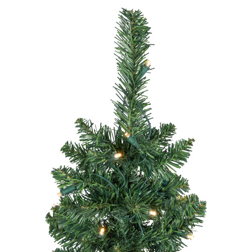 6' Pre-Lit Northern Balsam Fir Pencil Artificial Christmas Tree, Warm Clear LED Lights